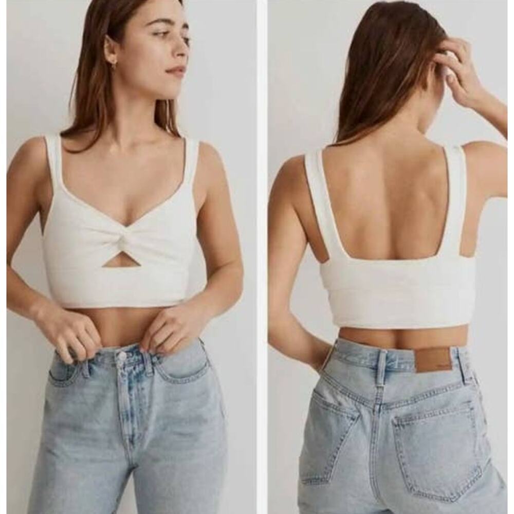 NWT Madewell cutout knit front crop tank lighthouse Size XS